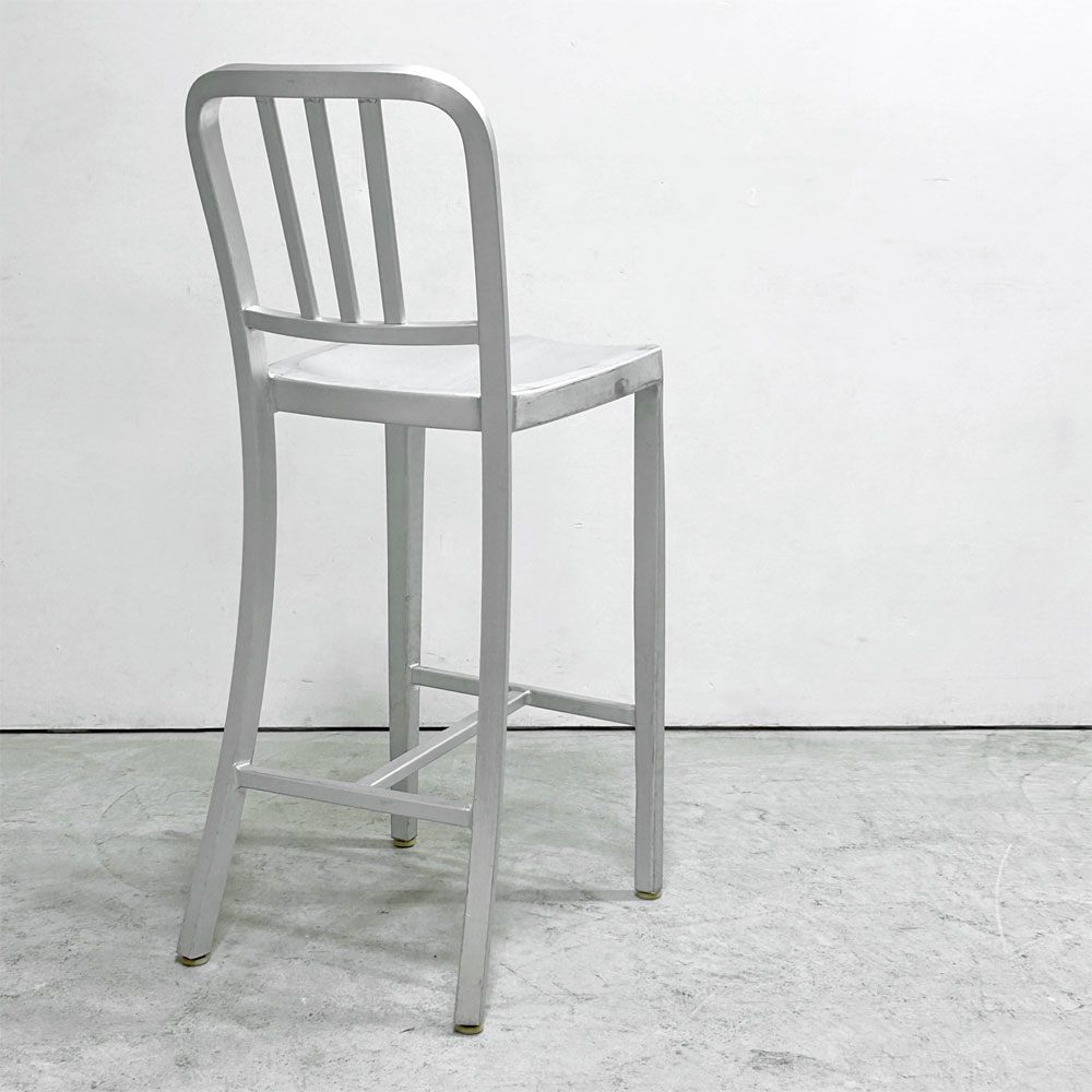 ネイビーバースツール Navy BarStool カウンターチェア アルミニウム インダストリアル リプロダクト B ●