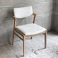 シギヤマ家具 CC-003CHAIR セミアームチェア ダイニングチェア オーク材 PVCレザー ホワイト  モダンテイスト A ♪
