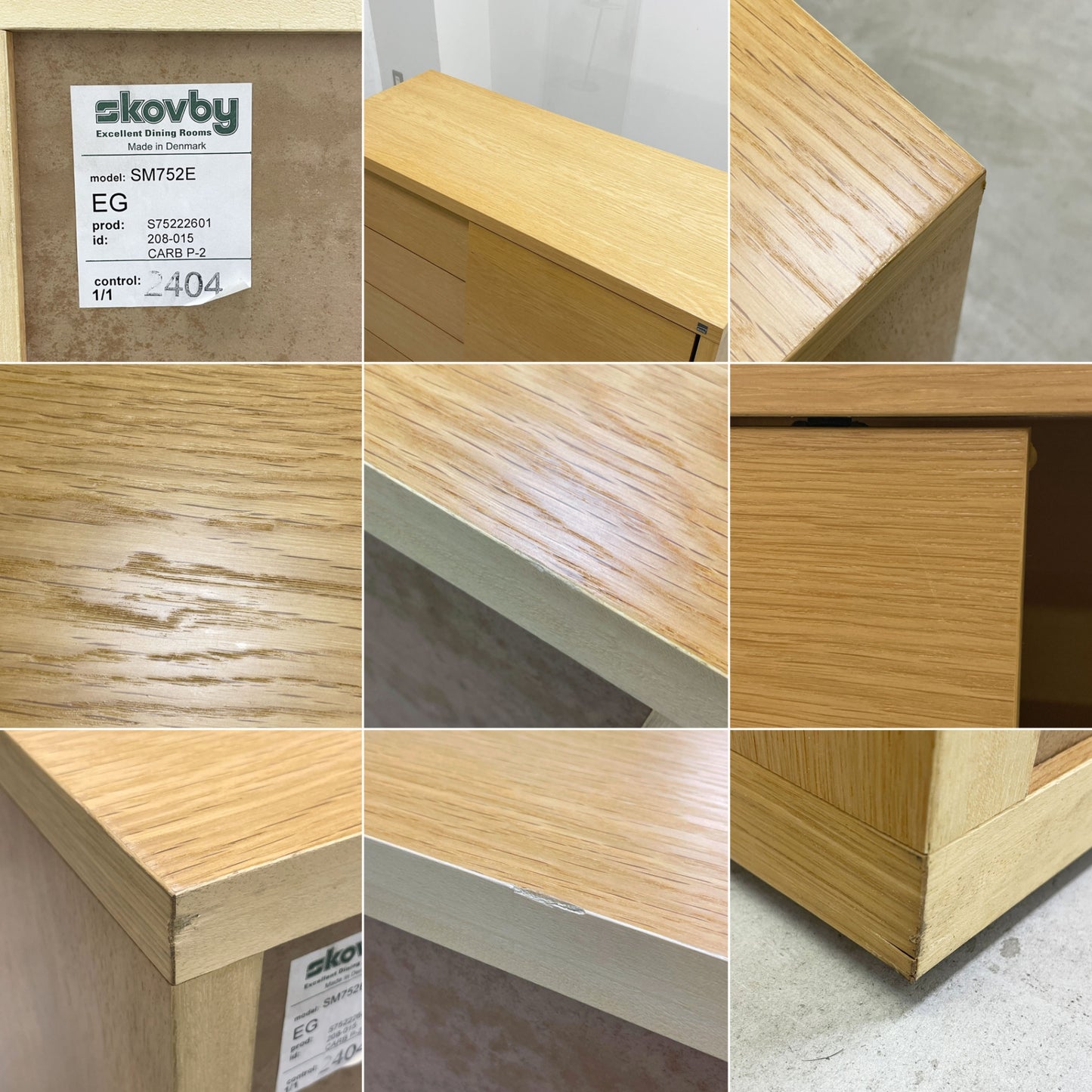 スコービー Skovby SM752 サイドボード キャビネット シェルフ プッシュオープン 4ドロワー スライドドア オーク材 Per Haansbæk 北欧デンマーク ●