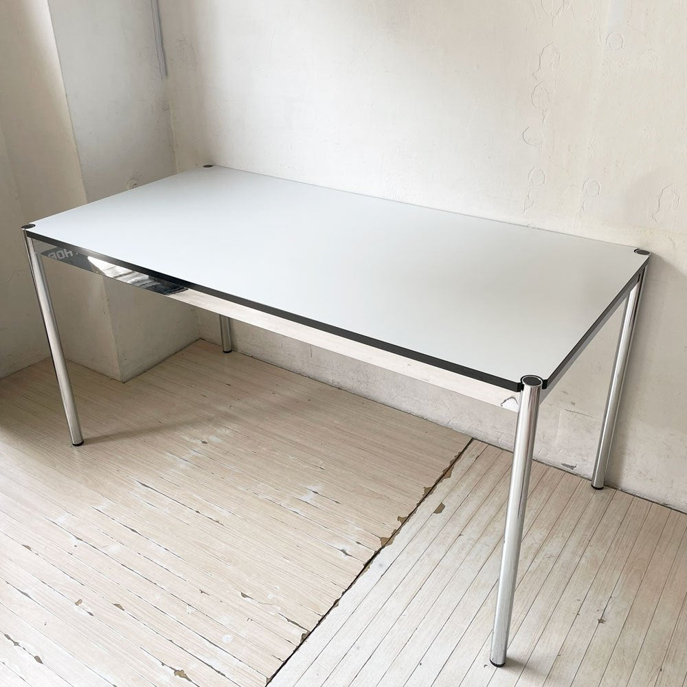 USMモジュラーファニチャー USM Haller USMハラーテーブル ワーキングデスク ダイニングテーブル W150×D75×H74cm パールグレーラミネート(ホワイト) ★