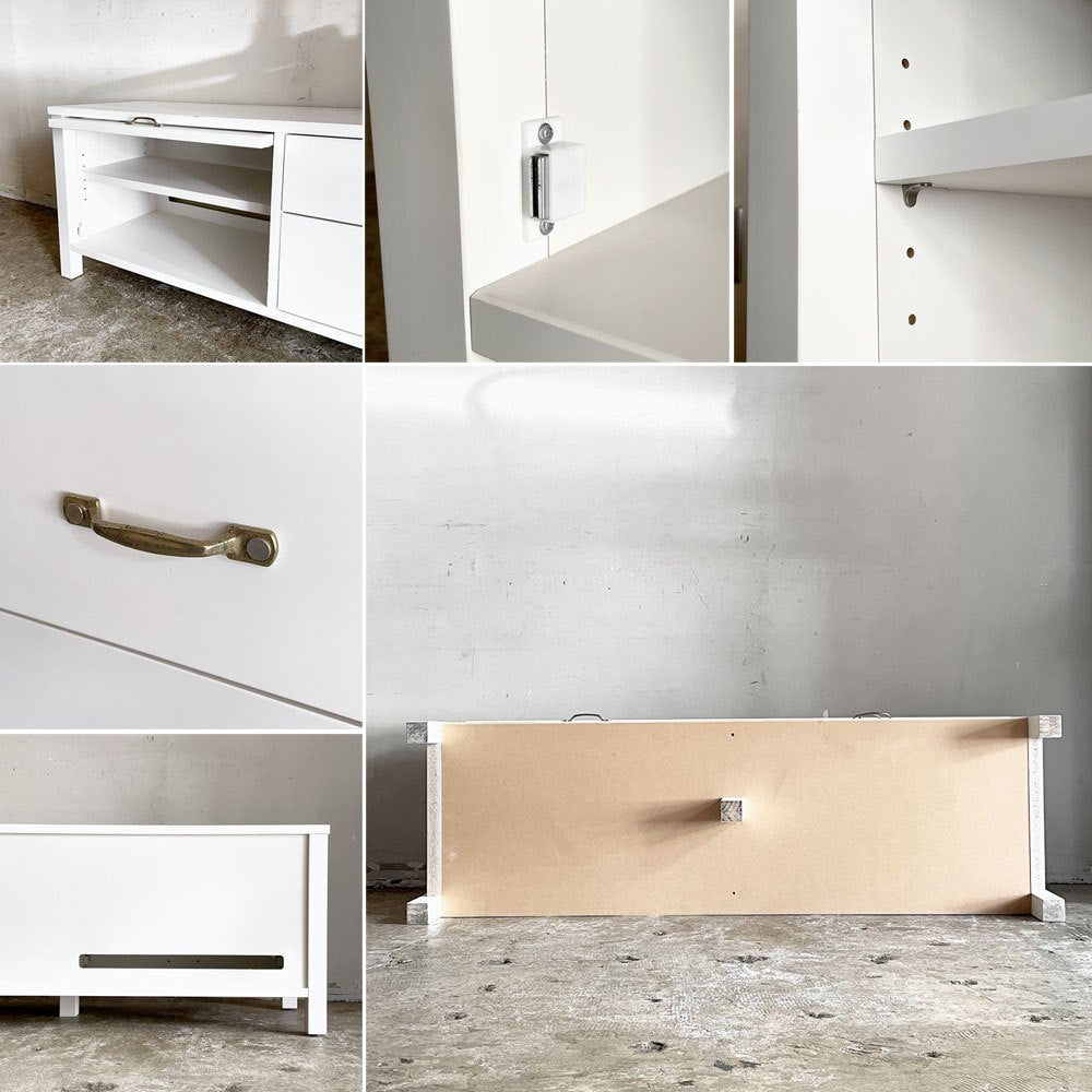 モモナチュラル Momo Natural シエル CIELE AVボード TVボード W120cm パイン材 ホワイト フレンチカントリー ■