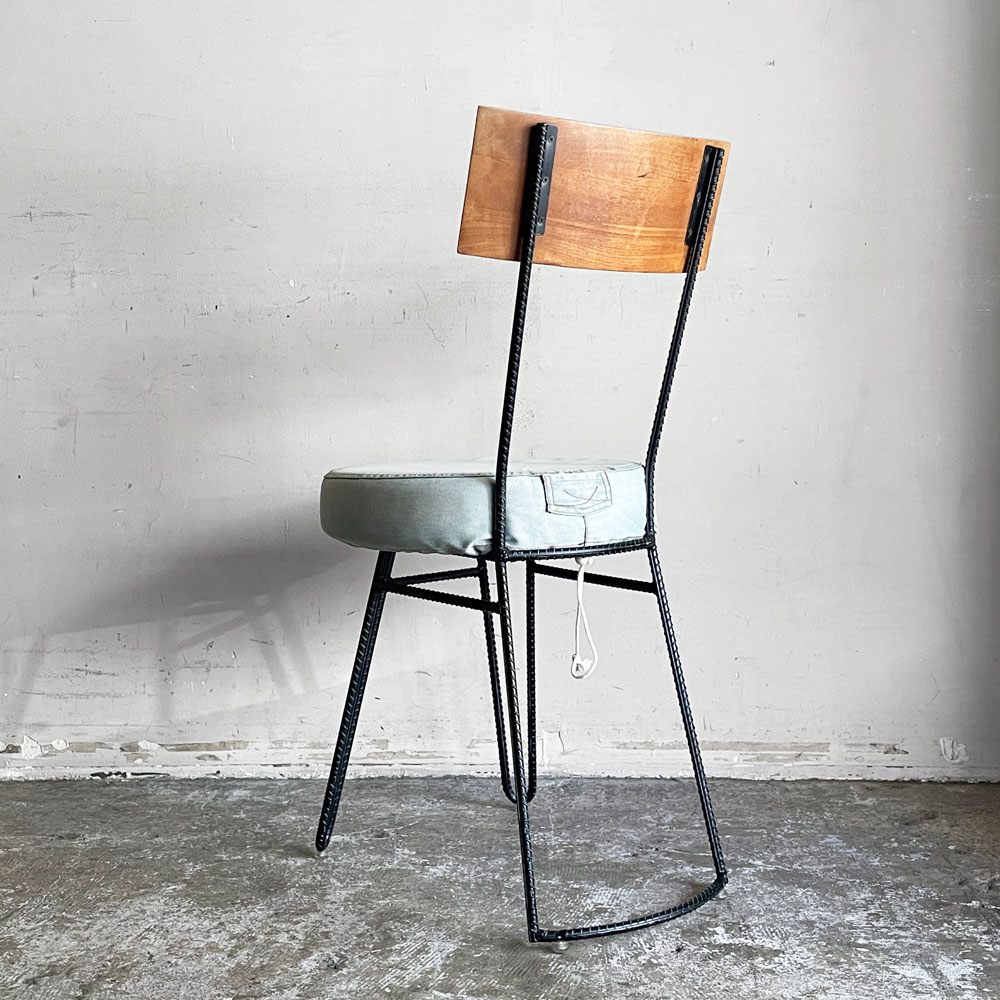 ディーボディ d-Bodhi カンパーニャ チェア デニム CAMPAGNA CHAIR ダイニングチェア チーク古材×アイアンレッグ インダストリアルデザイン A ■