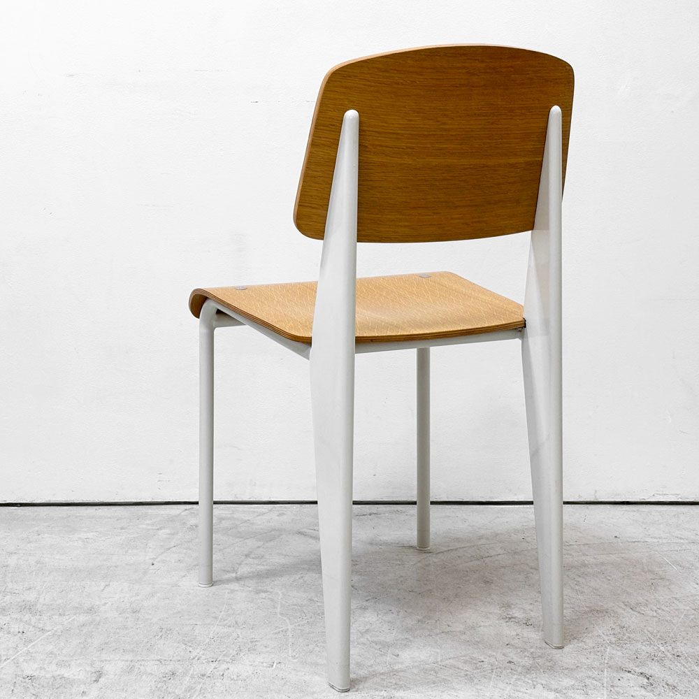 スタンダードチェア Standard chair リプロダクト ナチュラルオーク×ホワイト ジャン・プルーヴェ Jean Prouve 名作椅子 B ●
