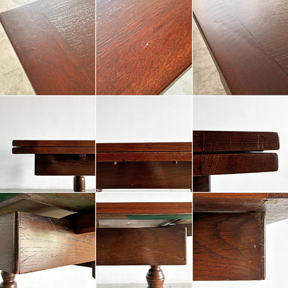 UKビンテージ Vintage ドローリーフテーブル ダイニングテーブル 伸長式 W90/120/149.5cm オーク材 天板再塗装品 イギリス 英国アンティーク 〓