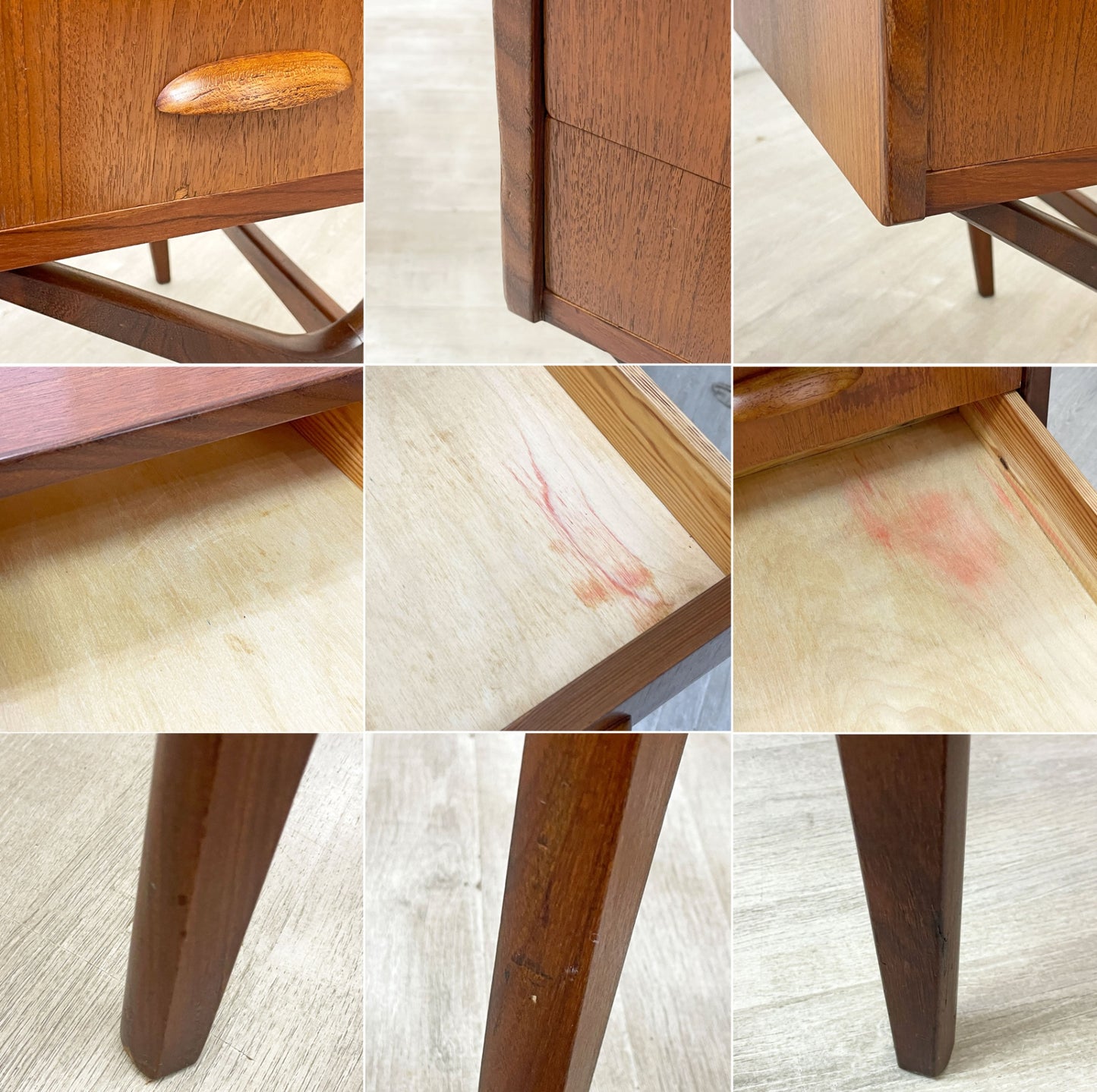 デンマーク ビンテージ Danish Vintage チーク材 両袖 デスク 1ドア 3ドロワー 60's ミッドセンチュリーモダン 北欧家具 ●