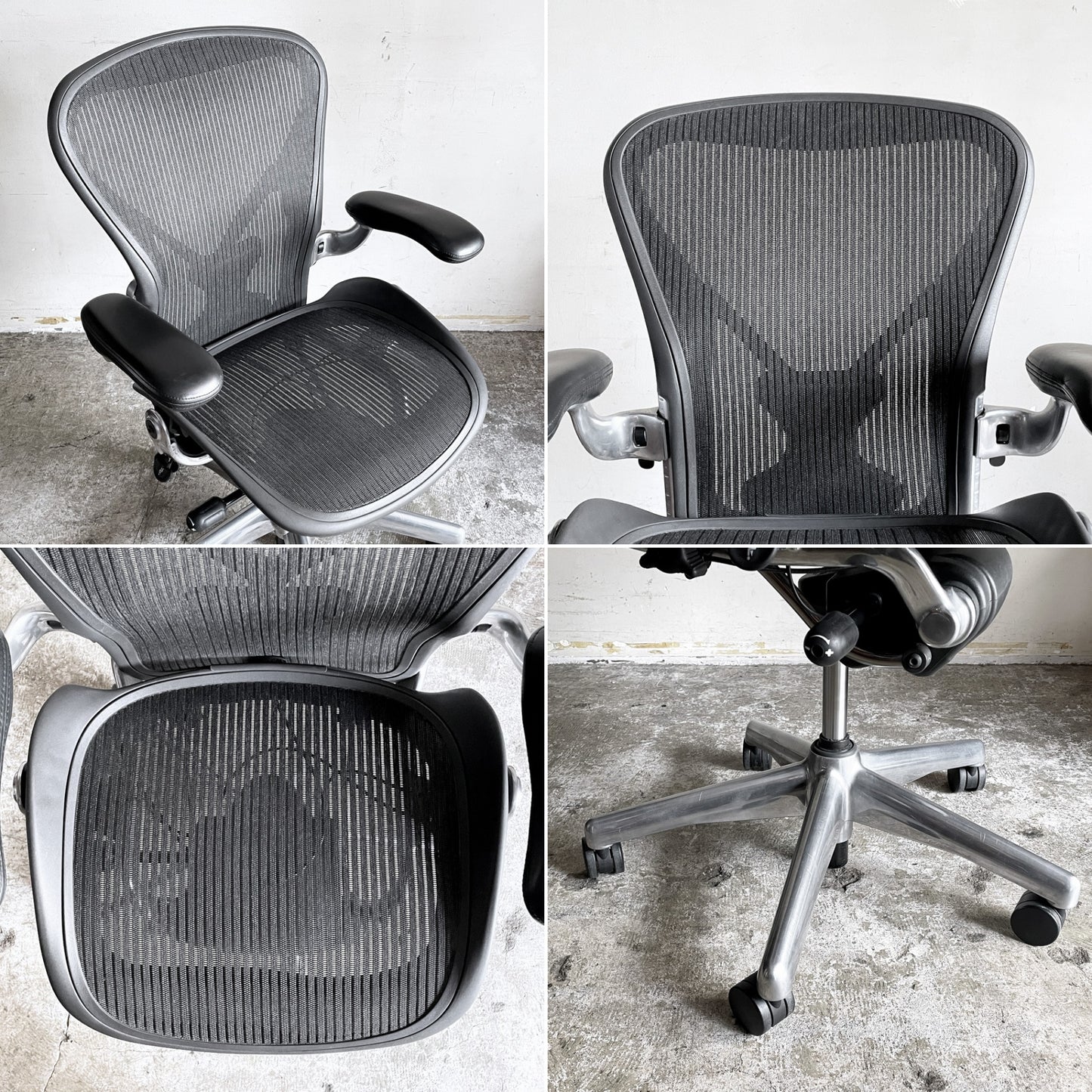 ハーマンミラー Herman Miller アーロンチェア スタンダード Bサイズ ポスチャーフィット ポリッシュドアルミベース ビル・スタンフ＆ドン・チャドウィック ■