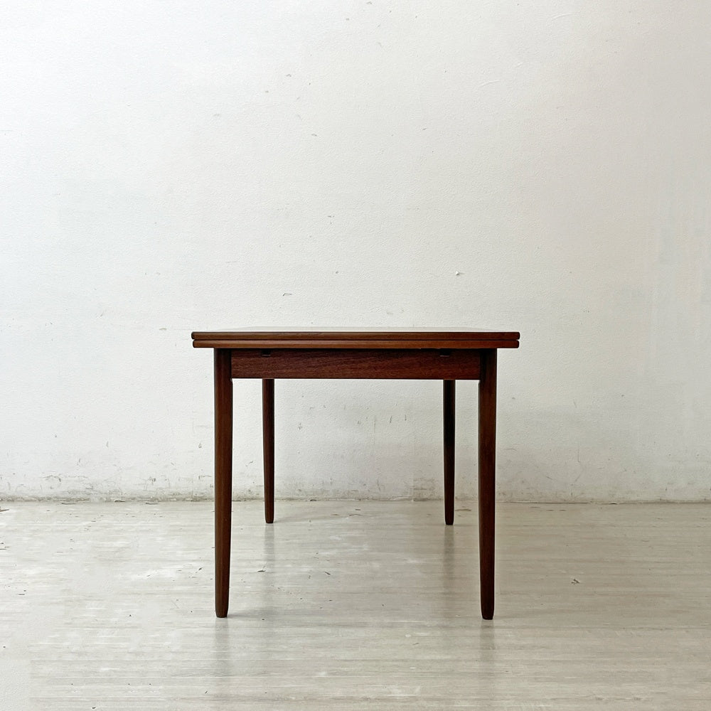デンマークビンテージ Danish Vintage エクステンション EX ダイニングテーブル W120-212cm チーク材 伸長式 ドローリーフ式 北欧家具 ●