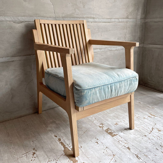 ダブルティー WTW アペルト チェア APERTO CHAIR NT アームチェア ラウンジチェア 1Pソファ アッシュ材 デニム地 西海岸 ウエストコースト ♪
