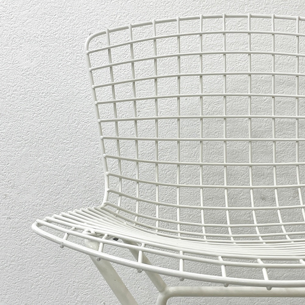 ノル Knoll Counter Height Stool カウンター ハイスツール ワイヤーチェア ホワイト ハリー・ベルトイア ミッドセンチュリー シートパッド付き ビンテージ ●