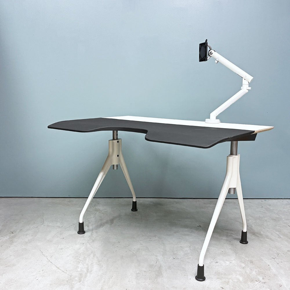 ハーマンミラー Herman Miller エンベロップデスク Envelop Desk スライド天板 & 高さ調節機能 ビル・スタンフ ジェフ・ウェバー モニターアーム付き ◎