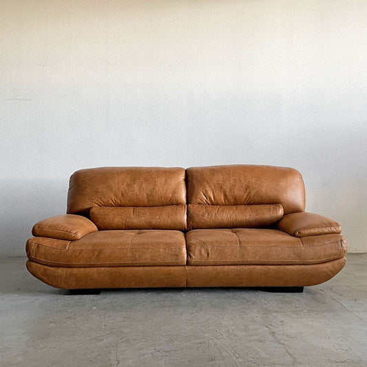 リラックスフォーム RELAX FORM トレビソ TREVISO 3人掛けソファ W210cm スーパーレザーテックス オーカーブラウン 関家具 カタログ定価￥258,500- 〓