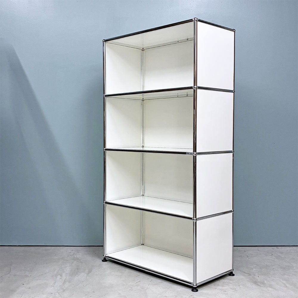 ユーエスエムハラー USMハラー USM Haller キャビネット シェルフ 1列4段 オープン ピュアホワイト モダンデザイン スイス ◎