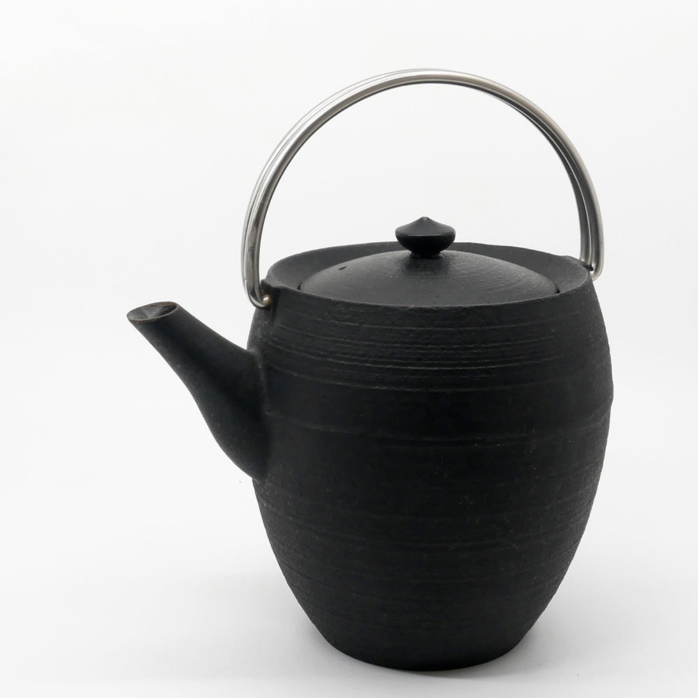 鋳心ノ工房 Chushin Kobo ティーポット 急須 鉄瓶 丸筒 Sサイズ HS-21S  鋳鉄 茶漉し ステンレスつる 0.45L ●