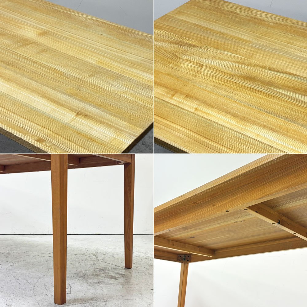 無印良品 MUJI ダイニングテーブル タモ材 無垢集成材 W165cm 廃番品 シンプル ナチュラルスタイル ●