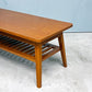 パシフィックファニチャーサービス P.F.S. ローテーブル DH TEA TABLE WITH SHELF Lサイズ W120cm ナラ材 マガジンラック付 ダークブラウン 定価：￥70,400- ◎