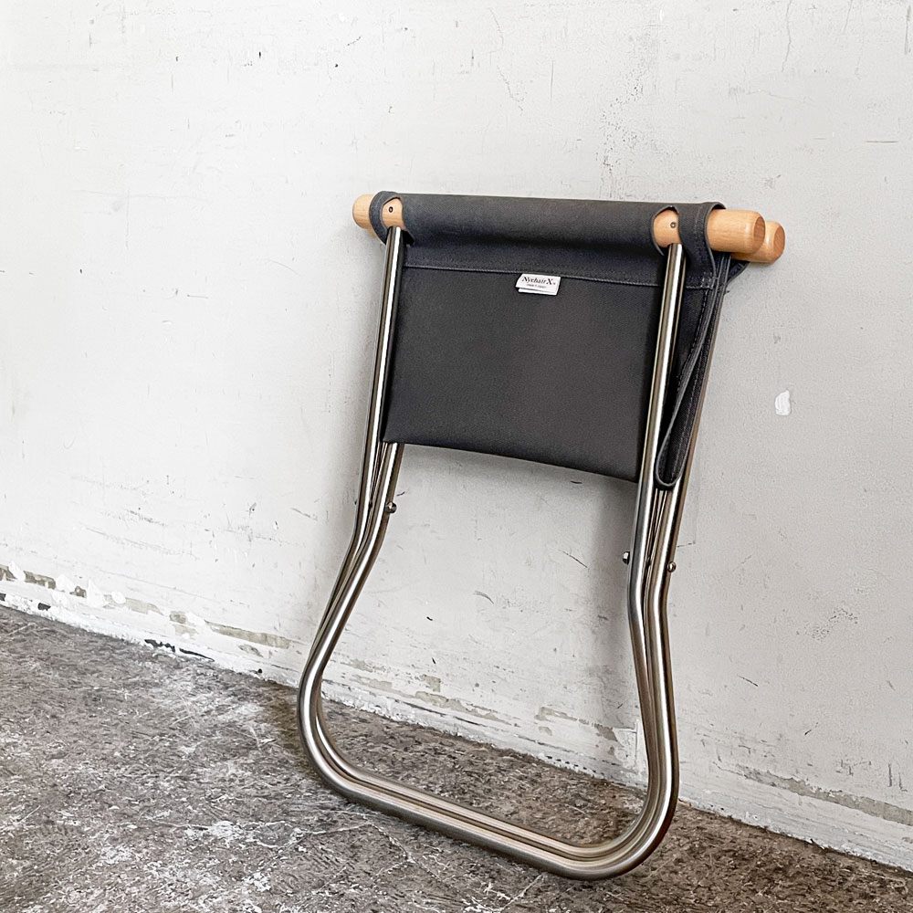 ニーチェア エックス NY chair X オットマン スツール ナチュラル×グレー ビーチ材 フォールディング 藤栄 新居猛 MoMA 定価￥35,200-  ■