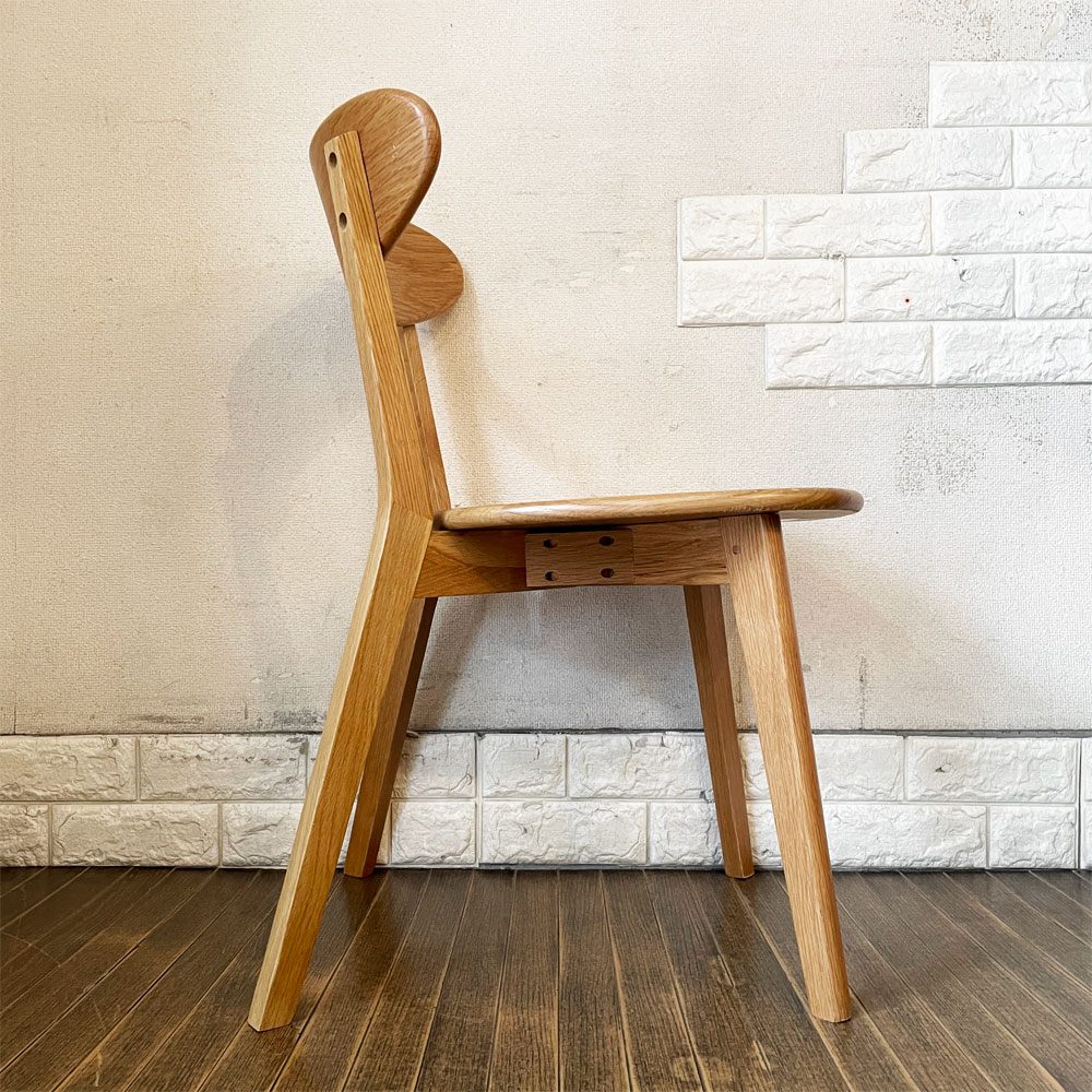 リセノ Re:CENO リバー RIVER Dining Chair ダイニングチェア オーク無垢材 ウレタン塗装 ナチュラルデザイン 定価￥19,900- B ◎