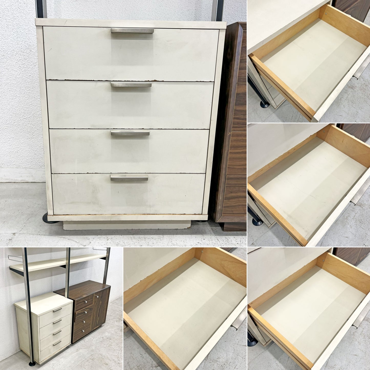オカムラ okamura GKデザイン ホームユニット ウォールシェルフ 2連 W150×H214cm チェスト キャビネット付き ビンテージ 〓