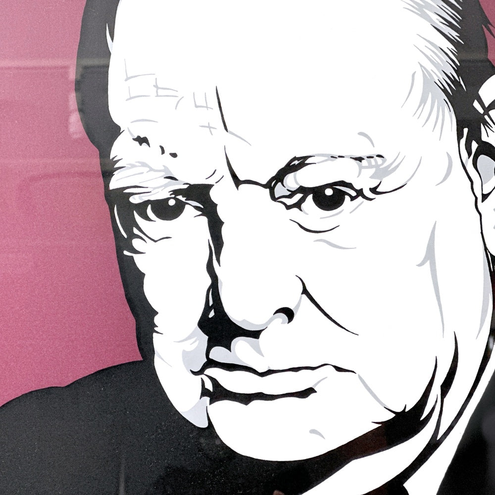 コンラッドリーチ CONRAD LEACH シルクスクリーン ウィンストン・チャーチル Winston Churchill アートフレーム 大型 ポスター 額装品 現代アート ポップアート イギリス ●