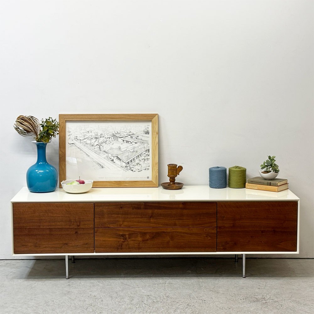 タイムアンドスタイル TIME＆STYLE スタンダードコンポジションキャビネット Standard composition cabinet ローボード AVボード 2ドア 2ドロワー ウォールナット W180cm 廃番仕様 ●