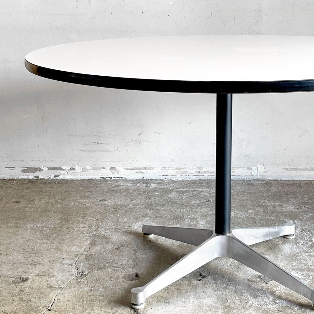 ハーマンミラー Herman Miller コントラクトテーブル Eames Contract Tables ラウンド ホワイト メラミントップ Φ107x H64 cm ビンテージ C&R イームズ ミッドセンチュリー ■