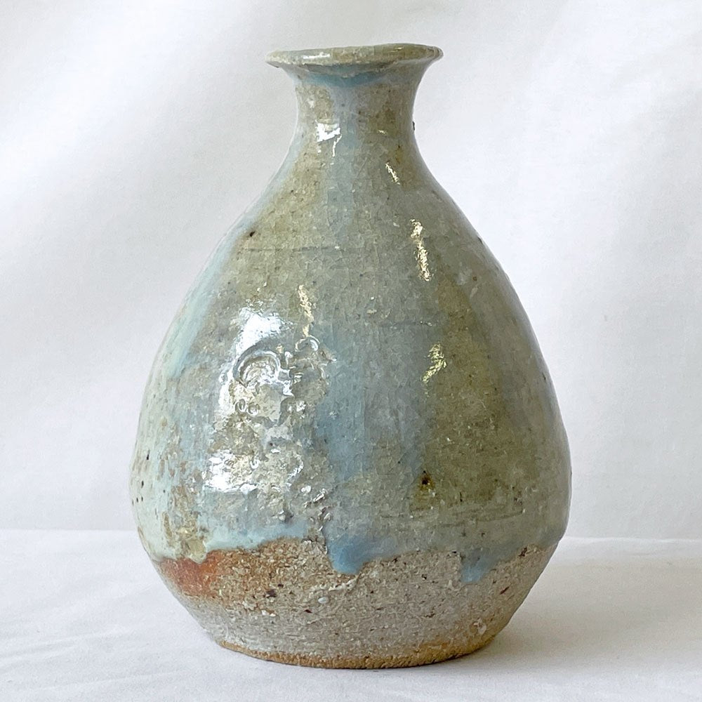唐津焼 斑唐津 竹花正弘 徳利 箱付き Φ10cm 陶芸家 現代作家 ◇