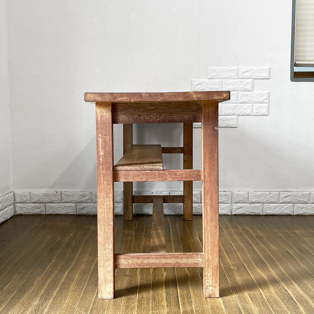 ビンテージ Vintage 木製 ワークテーブル コンソールテーブル アトリエテーブル 作業台 約 w150cm 店舗什器 ◎