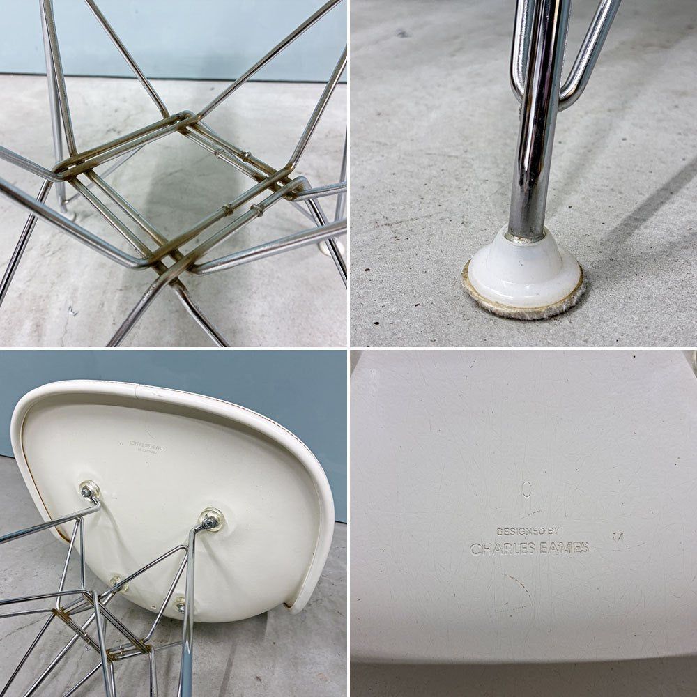 ハーマンミラー Herman Miller サイドシェルチェア サード 3rd FRP PVCレザー パーチメント ロータイプ エッフェルベース イームズ ビンテージ vintage ◎