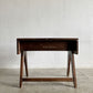 ピエールジャンヌレ Pierre Jeanneret スモールデスク スクールデスク W83cm チーク無垢材 Vレッグ チャンディーガル オリジナルビンテージ 希少 〓