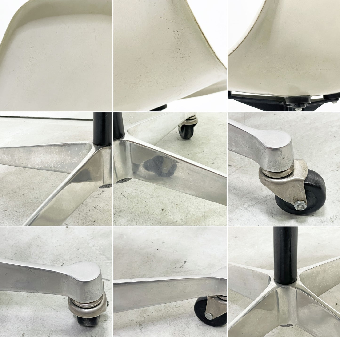 ハーマンミラー Herman Miller サイドシェルチェア セカンド 2nd FRP パーチメントカラー キャスターベース イームズ ビンテージ ●