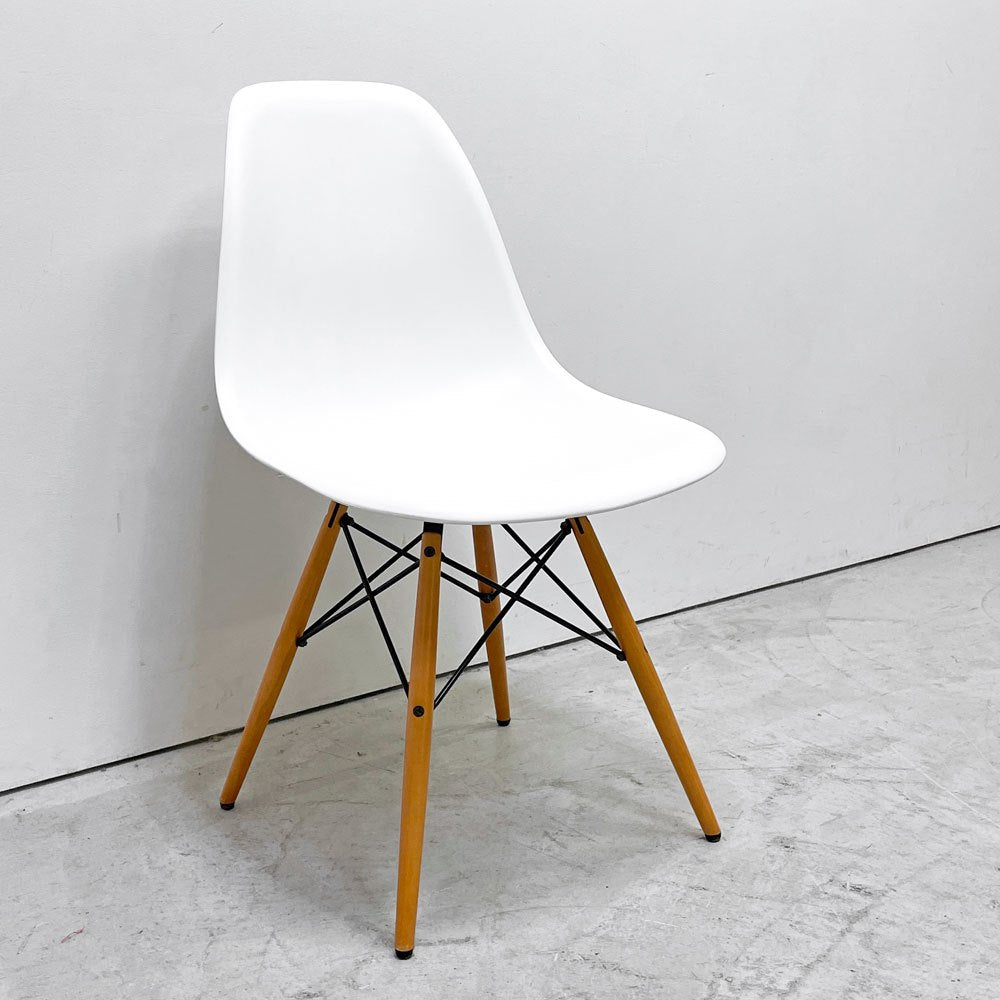 ヴィトラ vitra サイドシェルチェア ポリプロピレン製 ホワイト ドゥエルレッグ DSW C&R イームズ ミッドセンチュリー A ●