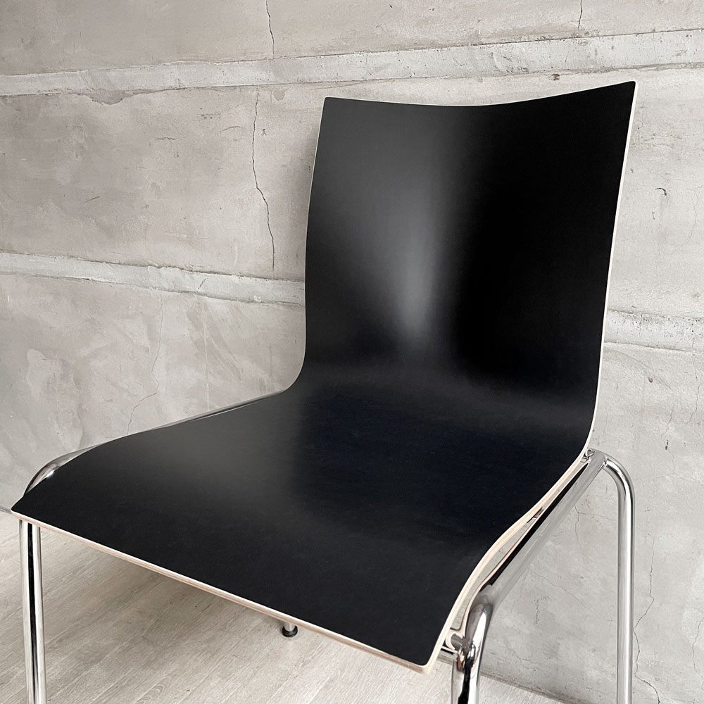 エンゲルブレヒト Engelbrechts チャリックチェア CHAIRIK Chair 101 ダイニングチェア スタッキング 4本脚 ブラック プライウッド スチール デンマーク 未使用品 定価63,800円 ♪