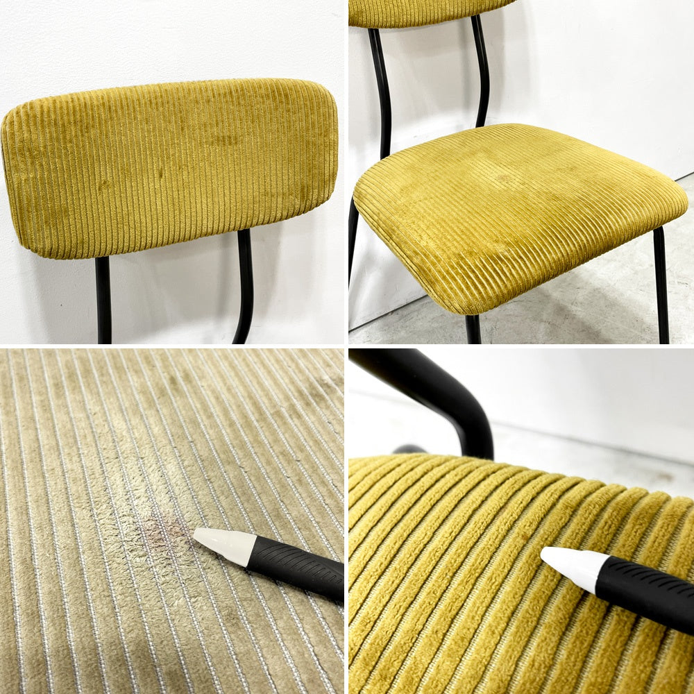 ジャーナルスタンダードファニチャー journal standard Furniture j.s.F ヘンリー HENRY ダイニングチェア サイドチェア コーデュロイ ファブリック アイアン 廃番 B ●