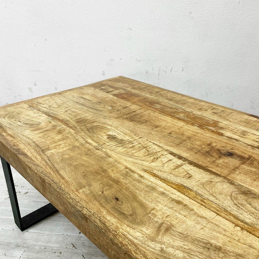 インダストリアルデザイン Industrial Design リビングテーブル ローテーブル 古材 スチール W110.5cm ビンテージスタイル 工業系 ●