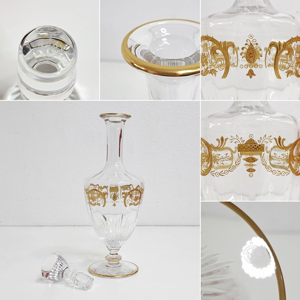 オールドバカラ Baccarat アンペラトール imperator カラフェ デキャンタ H36cm 金彩 カットガラス フランスビンテージ 箱付き ●