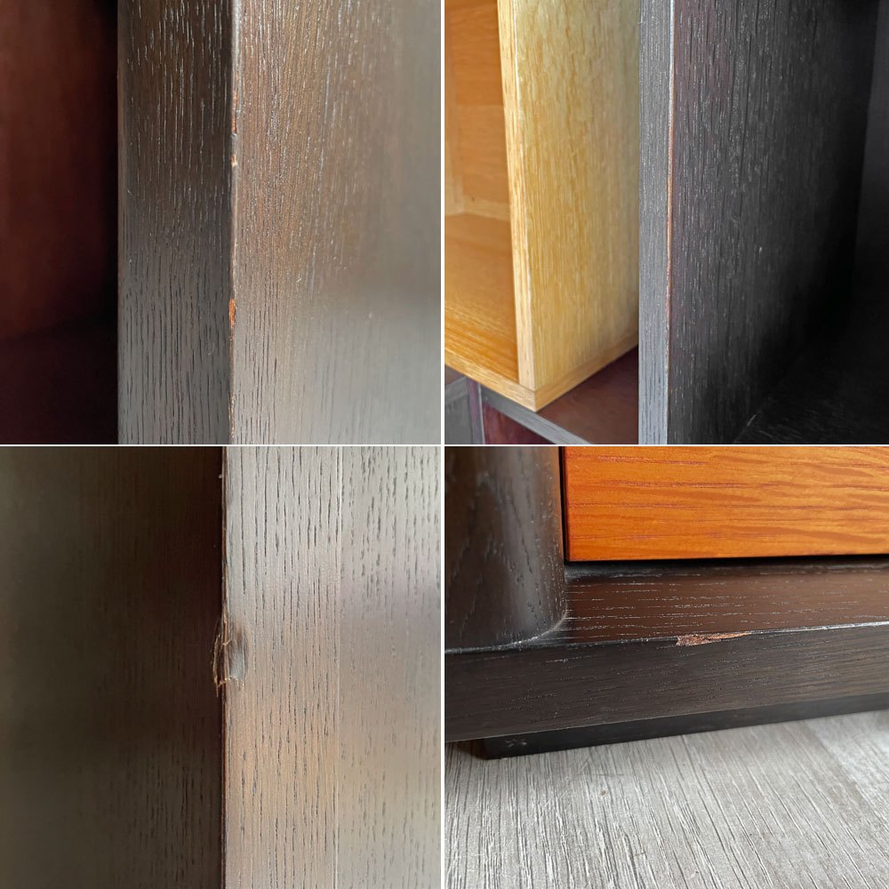 イデー IDEE コントゥールシェルフ CONTOUR SHELF シェルフ ダークブラウン ナラ材 真鍮 戸棚2枚 抽斗1杯  壁面収納 参考定価￥399,000- 廃番♪