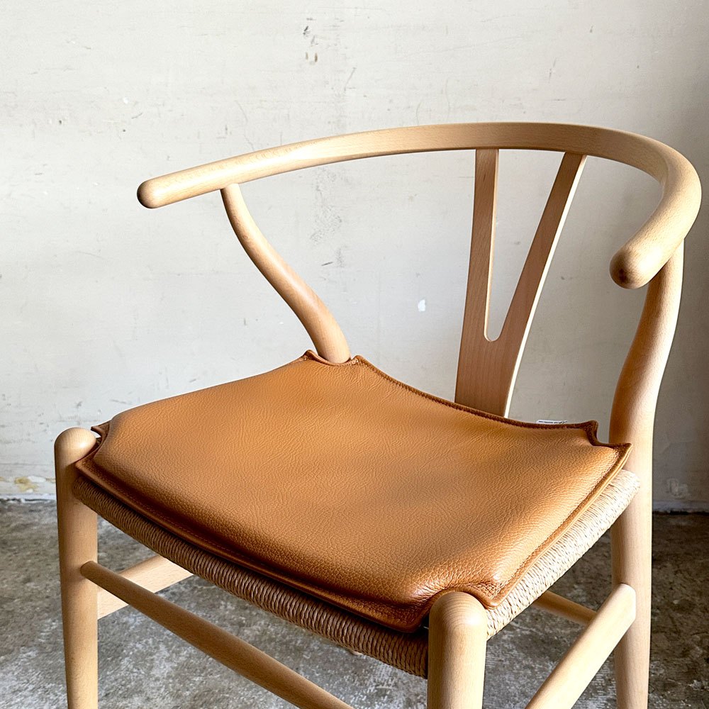 カールハンセン＆サン Carl Hansen & Son CU CH24 ウィッシュボーンチェア Yチェア 専用チェアクッション レザー ライトブラウン A ■