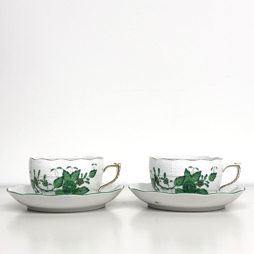 ヘレンド HEREND インドの華 ティーカップ＋ウイーンの薔薇 ソーサー C&S 2客セット A ◎