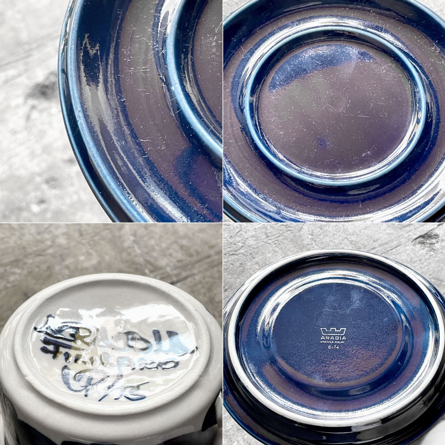 アラビア ARABIA アネモネ Anemone ティーカップ＆ソーサー C&S ブルーソーサー ウラ・プロコッペ Ulla Procope 北欧 フィンランド 希少 ビンテージ ■