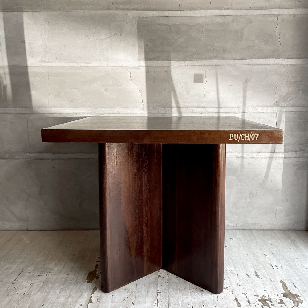 ピエールジャンヌレ Pierre Jeanneret ライブラリーテーブル Library Table スクエア ビルマチーク リプロダクト品 ♪