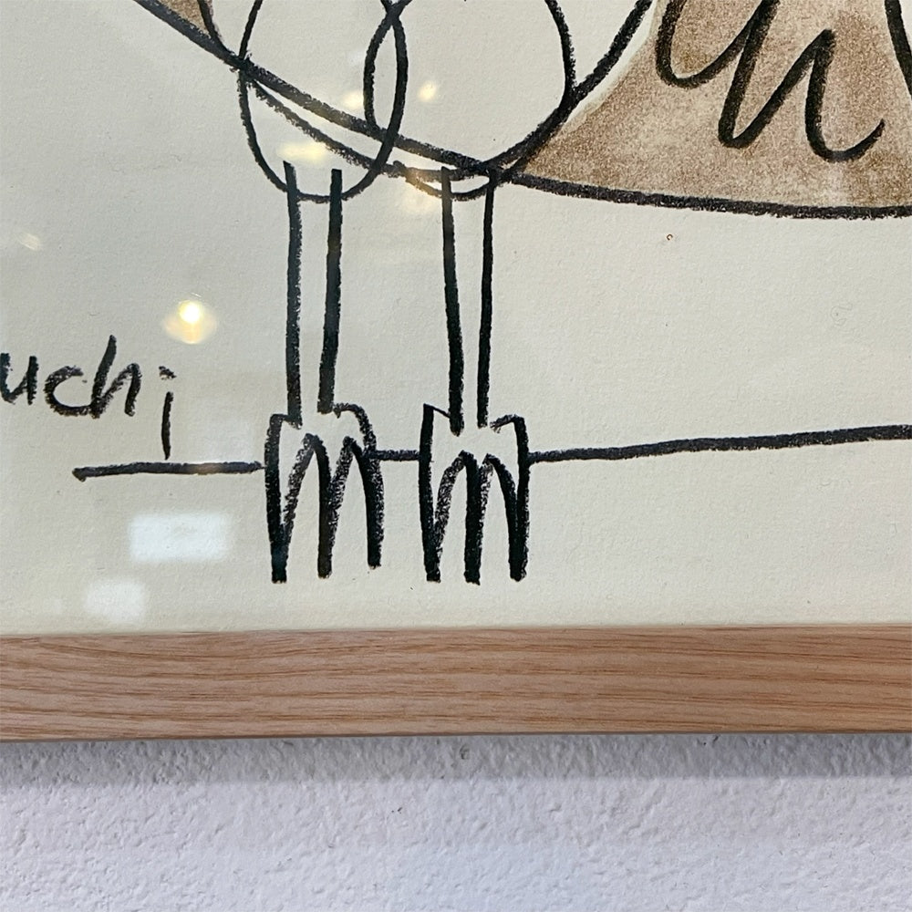 イデー IDEE 山口一郎 OWL 梟 フクロウ アートポスター ジクレー 額装 元箱付 展示品 ★