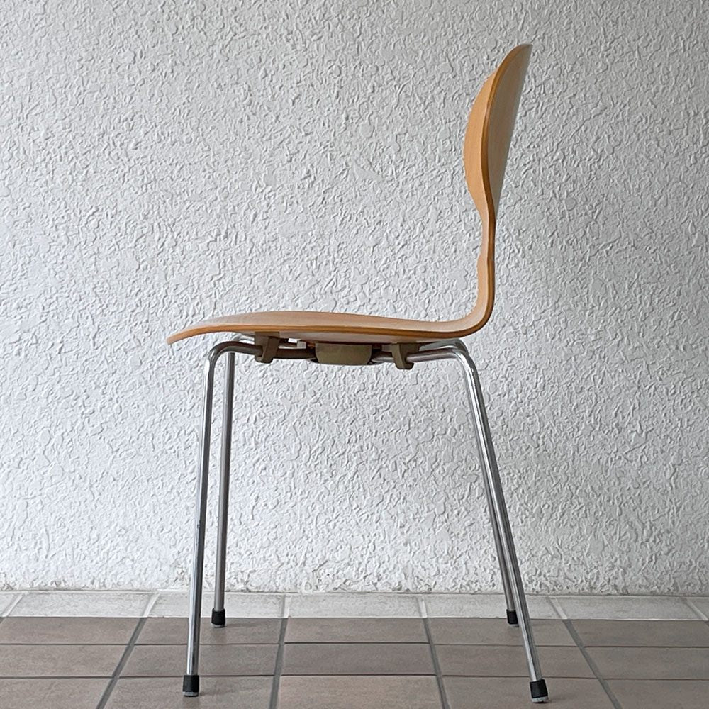 フリッツハンセン Fritz Hansen アントチェア 4本脚 ナチュラルビーチ ラッカー アルネ・ヤコブセン 北欧家具 B ◇