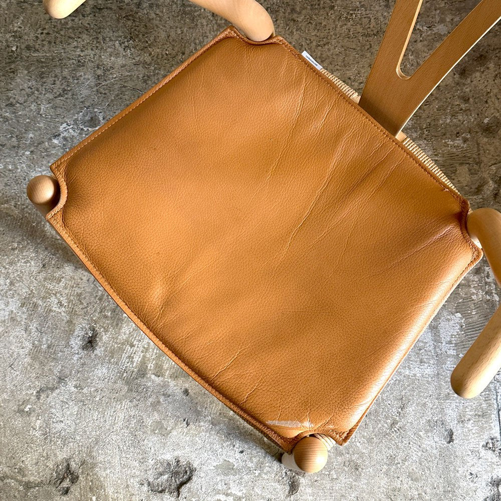 カールハンセン＆サン Carl Hansen & Son CU CH24 ウィッシュボーンチェア Yチェア 専用チェアクッション レザー ライトブラウン B ■