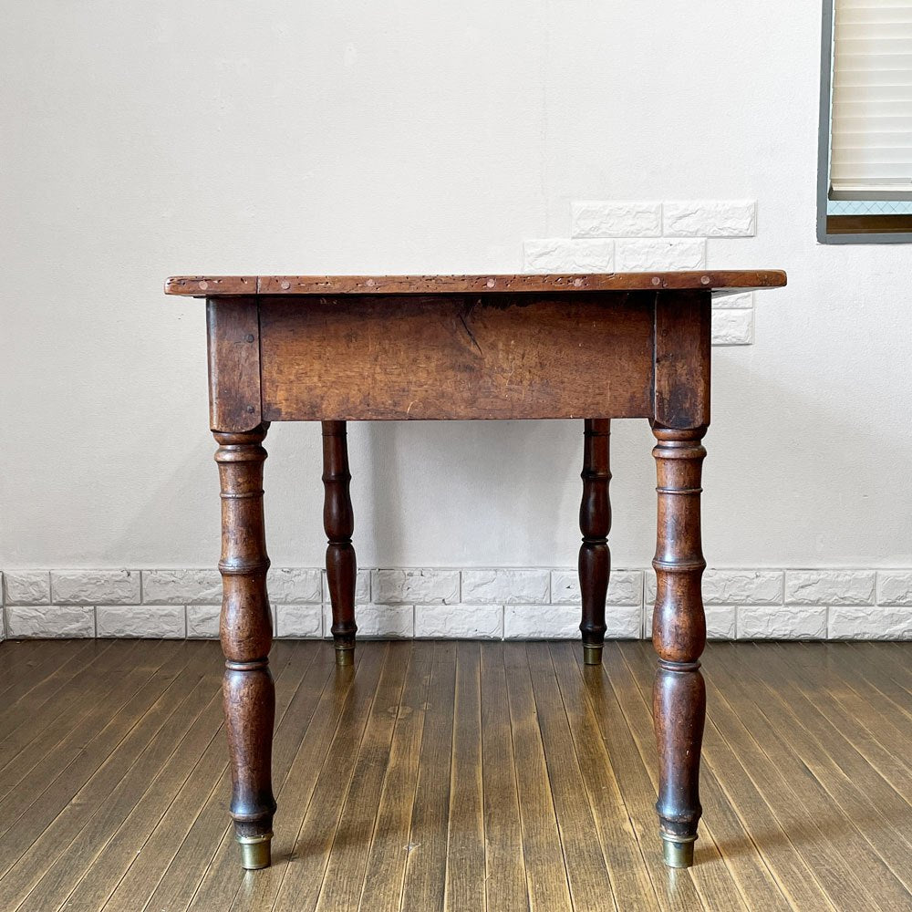 フランスビンテージ France Vintage ダイニングテーブル デスク 作業台 1ドロワー シャビーシック ◎