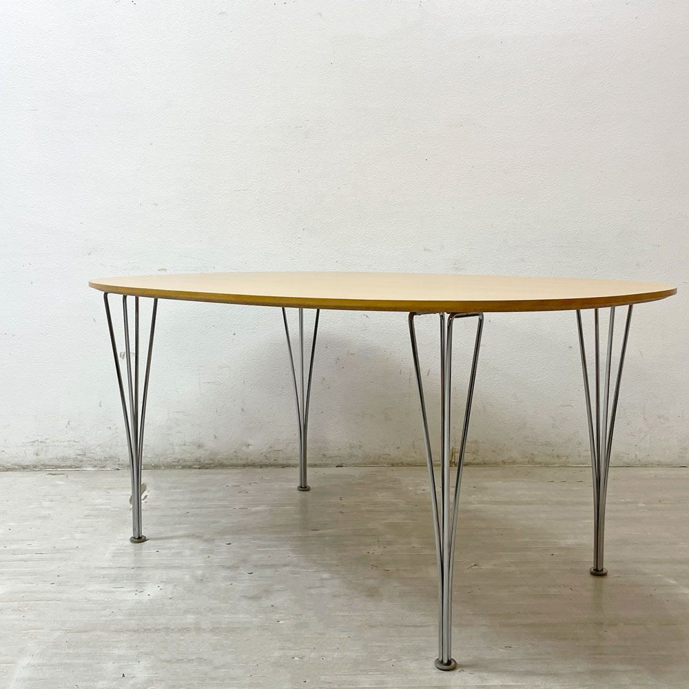 フリッツハンセン Fritz Hansen スーパー楕円 Bテーブル ダイニングテーブル ビーチ材天板 W150 ピート・ヘイン アルネ・ヤコブセン 天板再塗装品 ●