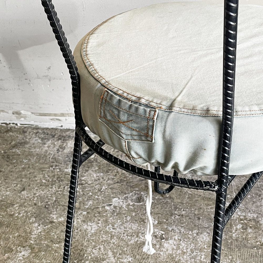 ディーボディ d-Bodhi カンパーニャ チェア デニム CAMPAGNA CHAIR ダイニングチェア チーク古材×アイアンレッグ インダストリアルデザイン B ■