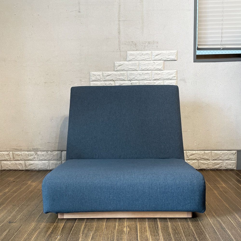 シーヴ SIEVE フォームロー ソファ form low sofa 1seater W80㎝ブルー系 ファブリック ナチュラルモダンデザイン ◎