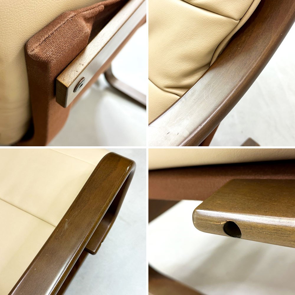 冨士ファニチア Fuji furniture フジファニチア アージオ ソファ Agio sofa 2pソファ ビーチ材 合皮 定価約23万円 ●