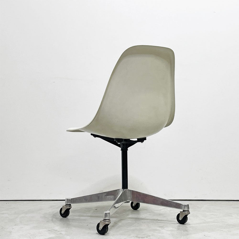 ハーマンミラー Herman Miller サイドシェルチェア セカンド 2nd FRP パーチメントカラー キャスターベース イームズ ビンテージ ●