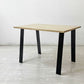 かなでもの KANADEMONO ザ・テーブル THE TABLE ダイニングテーブル デスク ラバーウッド無垢集成材 スチール W100cm ナチュラル インダストリアル ●